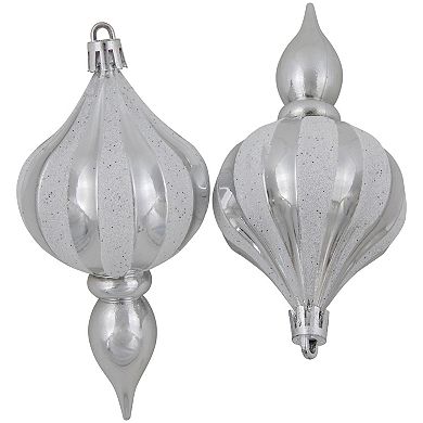 Northlight 8-Pack Silver Shatterproof Finial Christmas Ornaments