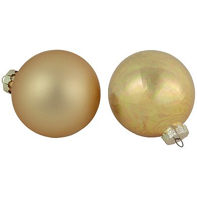 Northlight 96-Pack Red & Gold 2-Finish Glass Ball Christmas Ornaments