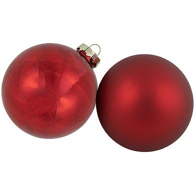 Northlight 96-Pack Red & Gold 2-Finish Glass Ball Christmas Ornaments