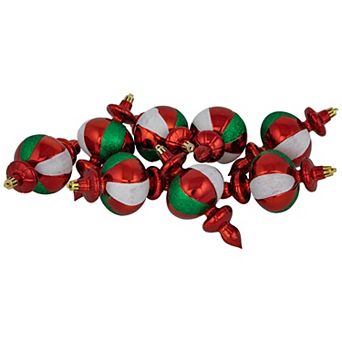 Northlight 8-Pack Traditional Colors Shatterproof Finial Christmas Ornaments