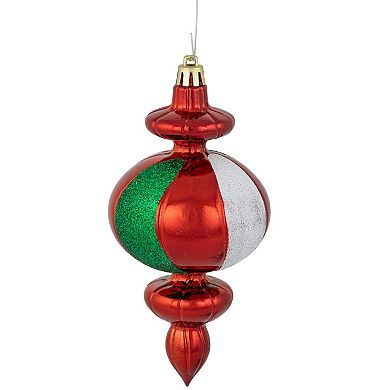 Northlight 8-Pack Traditional Colors Shatterproof Finial Christmas Ornaments