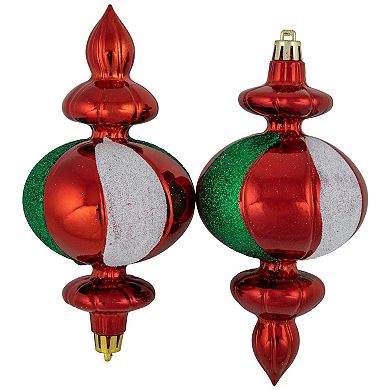 Northlight 8-Pack Traditional Colors Shatterproof Finial Christmas Ornaments