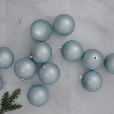 Northlight 12-Pack Mermaid Blue Shatterproof Matte Christmas Ball Ornaments