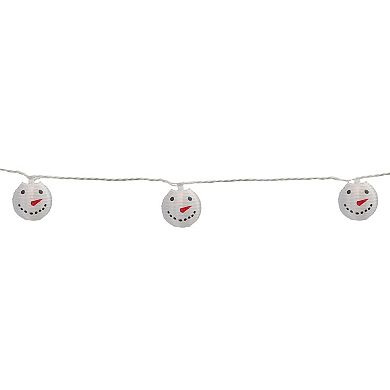 Northlight 10-Count White Snowman Paper Lantern Christmas Lights