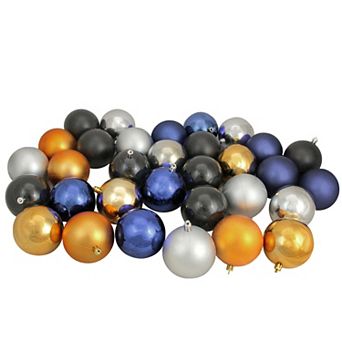 Northlight 32-Pack Black & Gold Shatterproof 2-Finish Christmas Ball Ornaments