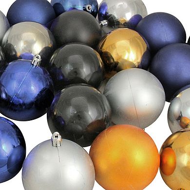 Northlight 32-Pack Black & Gold Shatterproof 2-Finish Christmas Ball Ornaments