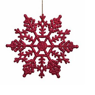Northlight Berry Pink Glitter Snowflake Christmas Ornaments 24 pc Set