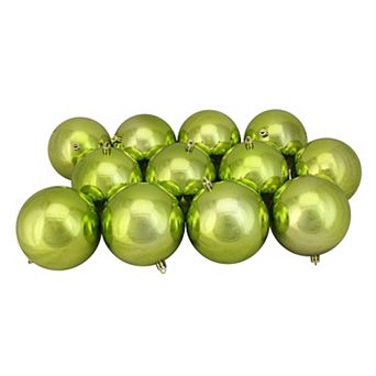 Northlight 12-Pack Shiny Kiwi Green Shatterproof Christmas Ball Ornaments