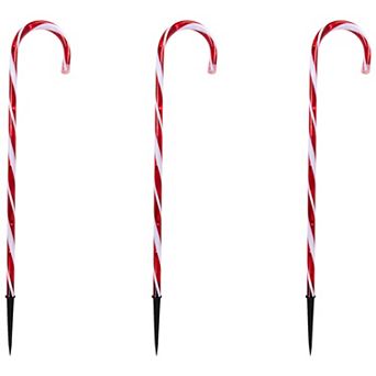 Northlight Red & White Twinkle Candy Cane Pathway Markers 3 pc Set