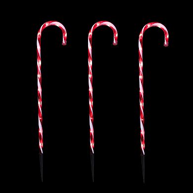 Northlight Red & White Twinkle Candy Cane Pathway Markers 3-piece Set