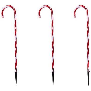 Northlight Red & White Twinkle Candy Cane Pathway Markers 3-piece Set