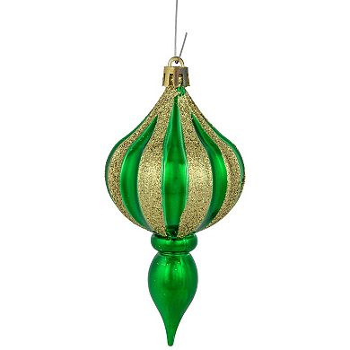 Northlight 8-Pack Green Shatterproof Finial Christmas Ornaments