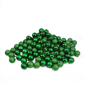 Northlight Christmas Green Shatterproof 4-Finish Christmas Ball Ornaments 96 pc Set