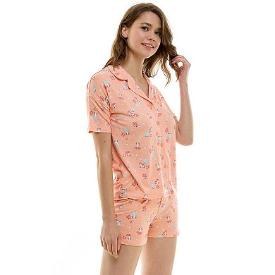 Women's Jaclyn Inc. Pajama Top & Pajama Shorts Set