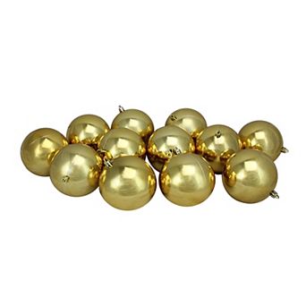 Northlight 12-Pack Shiny Vegas Gold Shatterproof Christmas Ball Ornaments