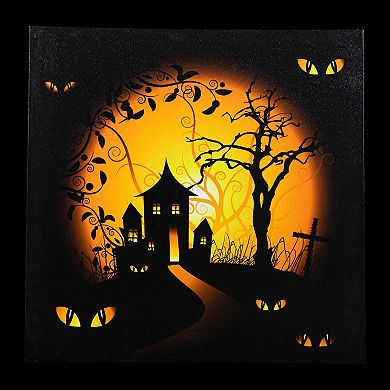 Northlight LED Lighted Spooky House Halloween Canvas Wall Art