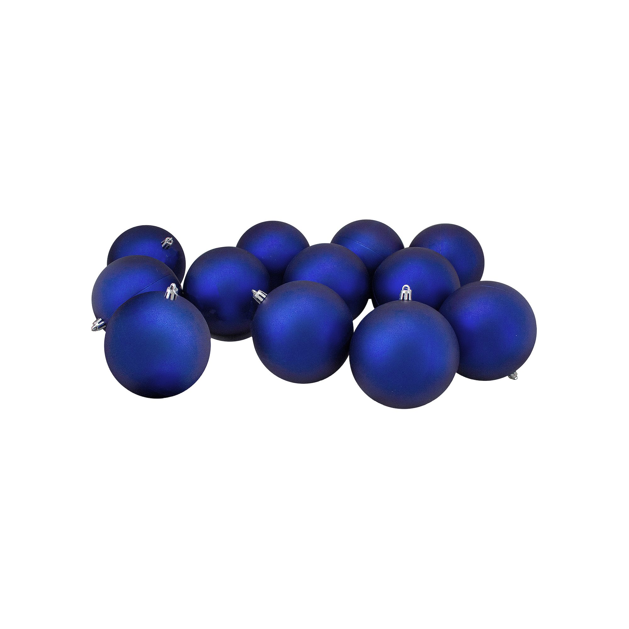 Northlight 12-Pack Matte Royal Blue Shatterproof Christmas Ball Ornaments