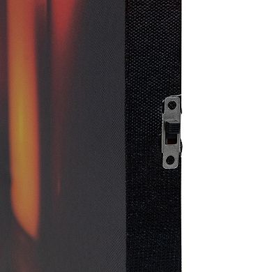 Northlight LED Lit Jack-O-Lanterns and Leaves Halloween Canvas Wall Art