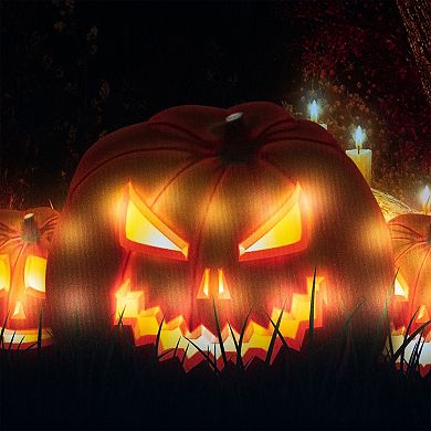 Northlight LED LitJack-O-Lanterns in a Cemetery Halloween Canvas Wall Art