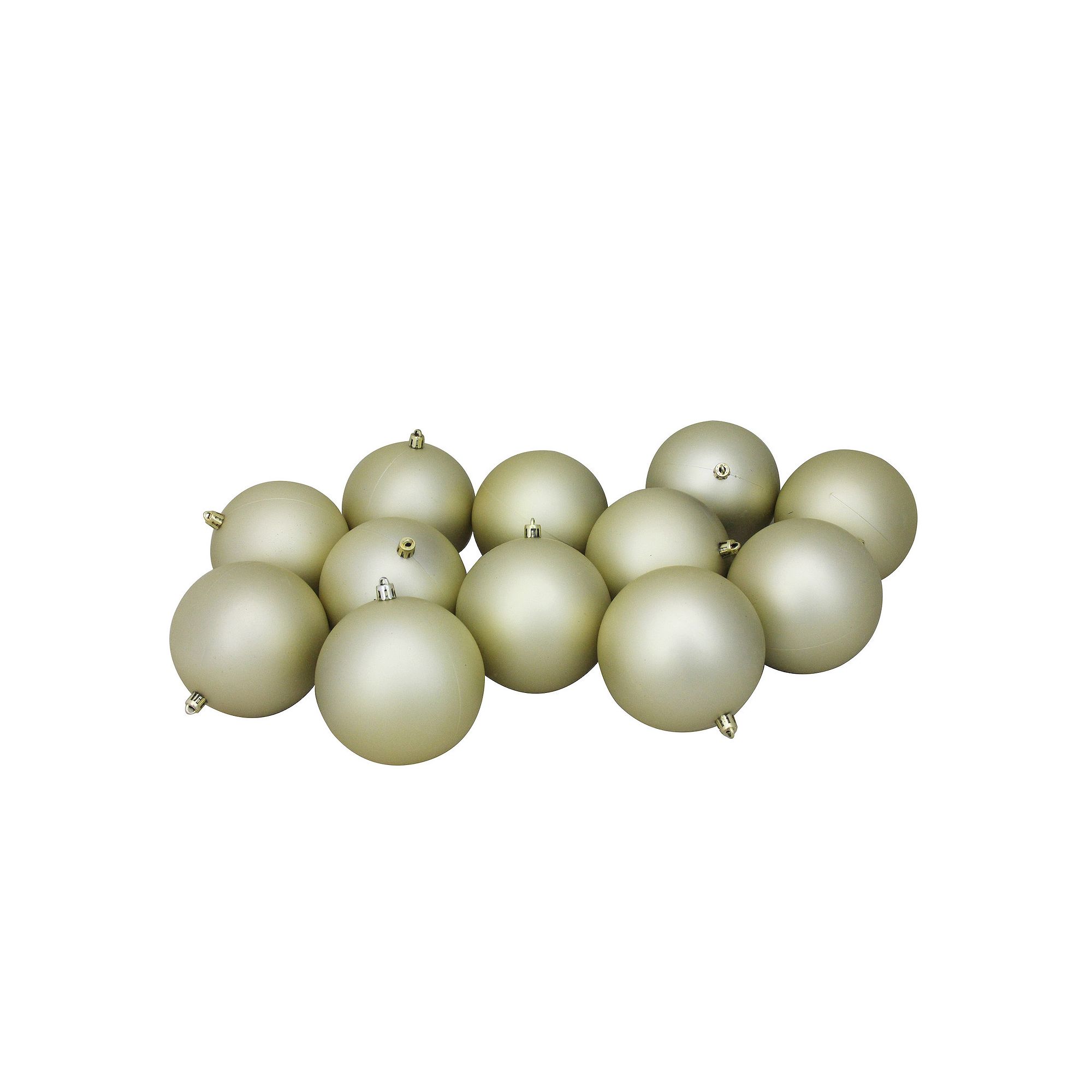 Northlight Champagne Gold Shatterproof Matte Christmas Ball Ornaments 12 pc