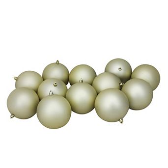 Northlight Champagne Gold Shatterproof Matte Christmas Ball Ornaments 12 pc Set