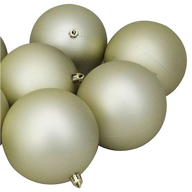 Northlight Champagne Gold Shatterproof Matte Christmas Ball Ornaments 12 pc Set