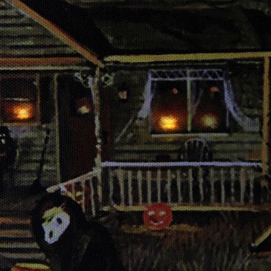 Northlight LED Lit Creepy Haunted House Halloween Canvas Wall Art
