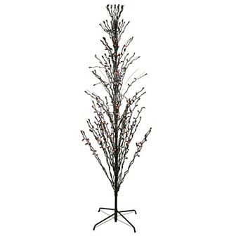 Northlight 9-ft. Pre-Lit Black & Orange 500-Light Cascade Twig Halloween Tree