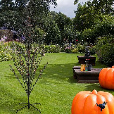Northlight 9-ft. Pre-Lit Black & Orange 500-Light Cascade Twig Halloween Tree
