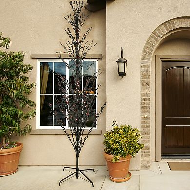 Northlight 9-ft. Pre-Lit Black & Orange 500-Light Cascade Twig Halloween Tree