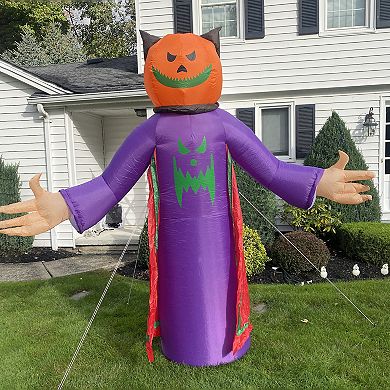 Northlight 8-ft. Spooky Town Inflatable Lighted Jack-O-Lantern Grim Reaper Outdoor Halloween Decoration
