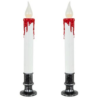 Northlight Pre-lit LED White & Red Halloween Candles 2 pc Set