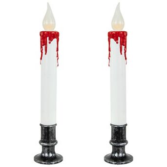 Northlight Pre-lit LED White & Red Halloween Candles 2 pc Set