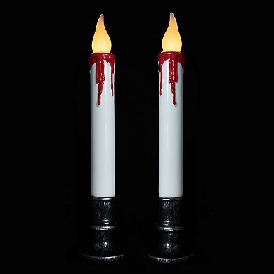 Northlight Pre-lit LED White & Red Halloween Candles 2-piece Set