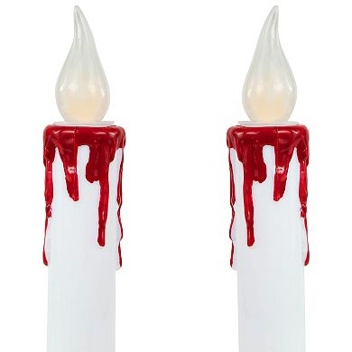 Northlight Pre-lit LED White & Red Halloween Candles 2-piece Set