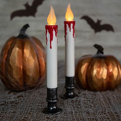 Northlight Pre-lit LED White & Red Halloween Candles 2-piece Set