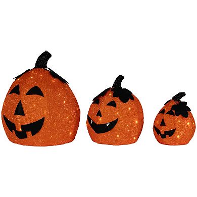 Northlight 3-Piece Spooky Town LED Light-Up Jack-O-Lantern Halloween Decorations Set