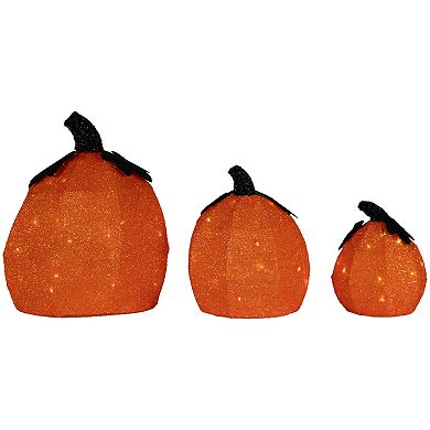 Northlight 3-Piece Spooky Town LED Light-Up Jack-O-Lantern Halloween Decorations Set