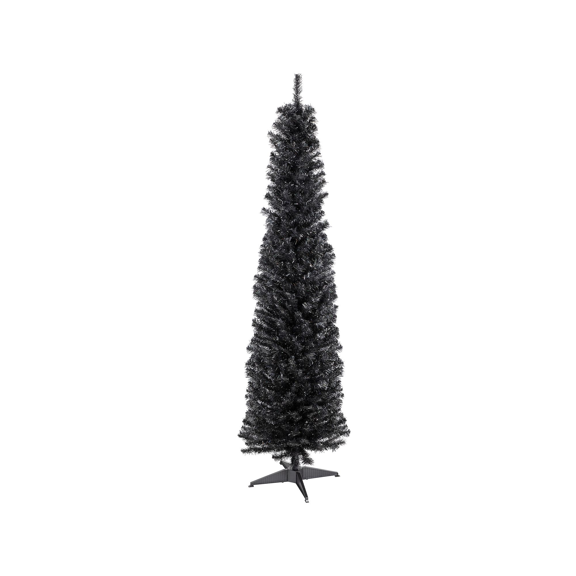 Northlight Charcoal Brown Iridescent Slim Artificial Tinsel Halloween Tree