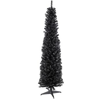 Northlight Charcoal Brown Iridescent Slim Artificial Tinsel Halloween Tree