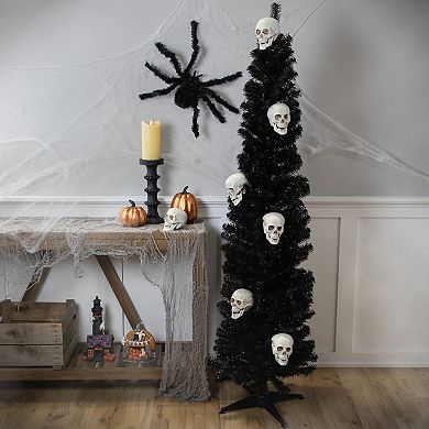 Northlight Charcoal Brown Iridescent Slim Artificial Tinsel Halloween Tree