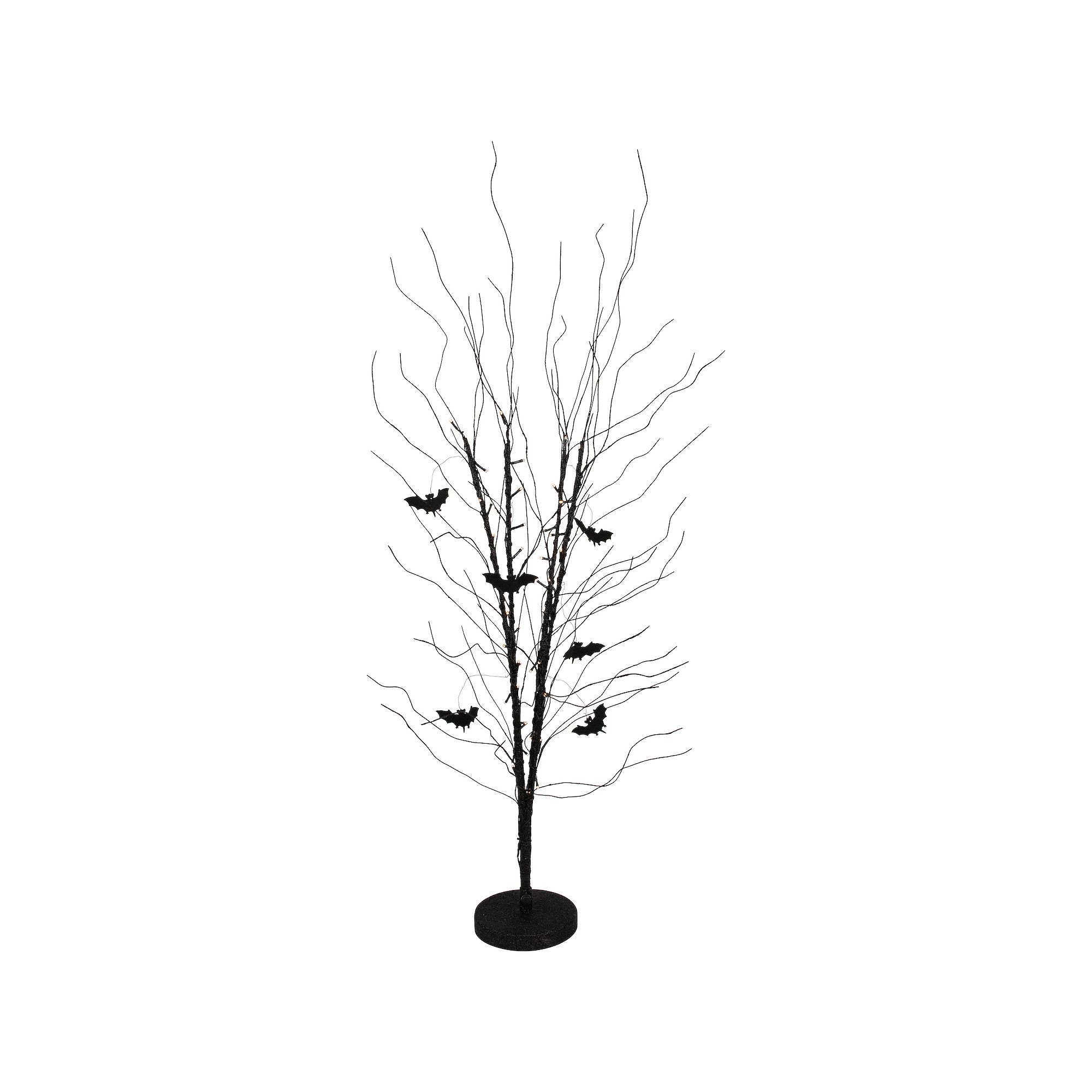 Northlight LED Lighted Black Halloween Branch Artificial Tree & Bats Decora