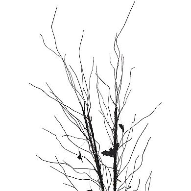 Northlight LED Lighted Black Halloween Branch Artificial Tree & Bats Decoration