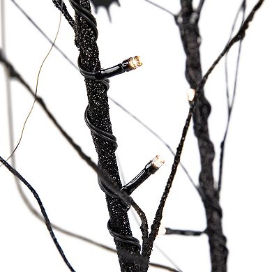 Northlight LED Lighted Black Halloween Branch Artificial Tree & Bats Decoration