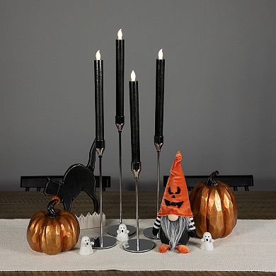 Northlight 4-Piece Solid Black Flickering Flameless LED Taper Candles Halloween Decoration Set