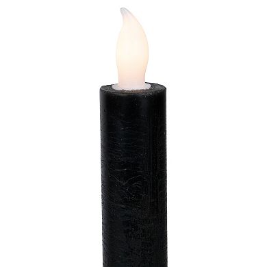 Northlight 4-Piece Solid Black Flickering Flameless LED Taper Candles Halloween Decoration Set