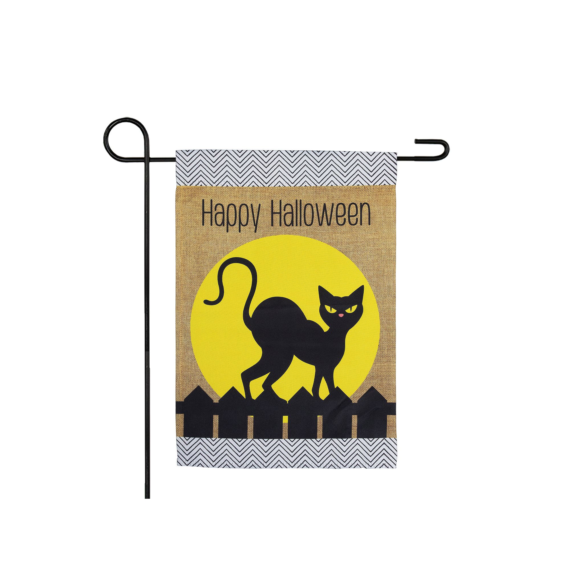 Northlight Happy Halloween Black Cat Outdoor Garden Flag