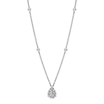 Diamaison 14k White Gold 5/8 Carat T.W. Diamond Fashion Pendant Necklace