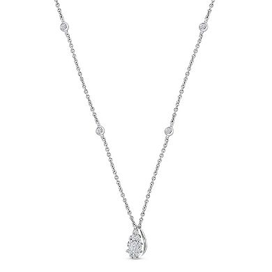 Diamaison 14k White Gold 5/8 Carat T.W. Diamond Fashion Pendant Necklace