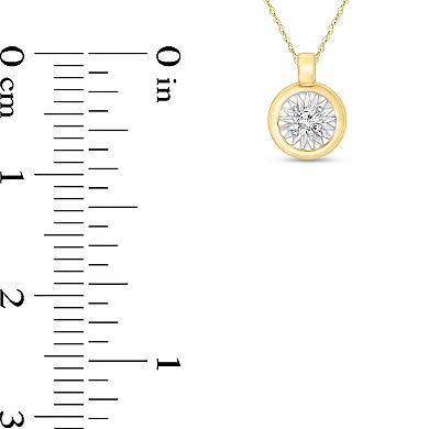 10k Gold Diamond Accent Round Pendant Necklace